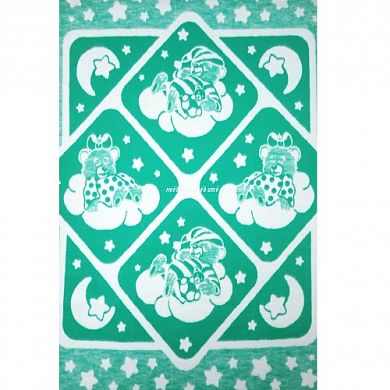 "Ермошка" одеяло байковое жаккардовое 100% хлопок зелёное 57-6ЕТЖ в Муроме