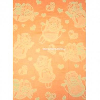 "Ермошка" одеяло байковое жаккардовое 100% хлопок оранжевое 57-6ЕТЖ в Муроме